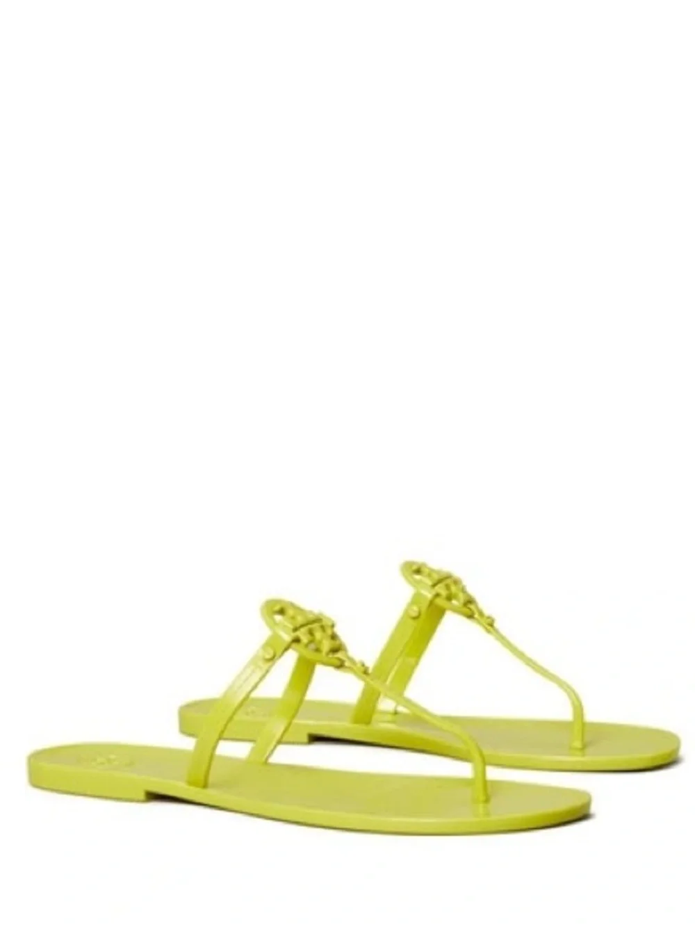 Tory Burch Mini Miller Leaf Green Jelly Thong Sandals
